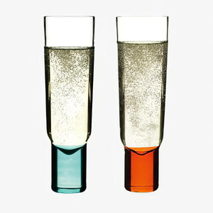 Champagne Glasses 2-pack blue/orange