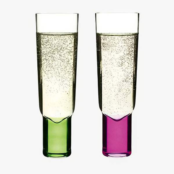 Champagne Pink/Green Set of 2